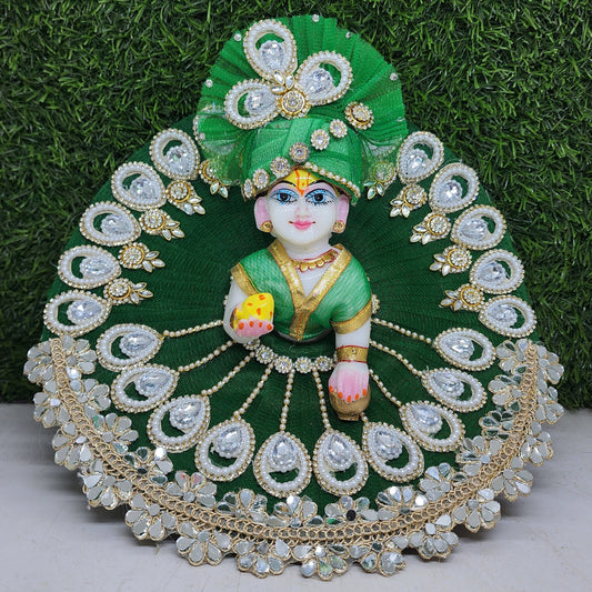 Special Dark Green Seesha Lace dress for laddu gopal ji*
