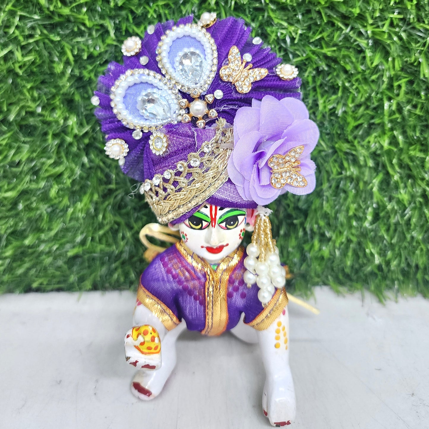 Purple with lavender pagdi for laddu gopal ji