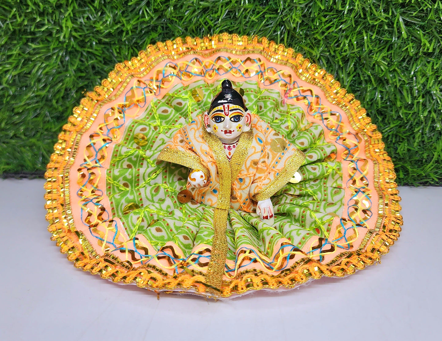 laddu gopal beautiful lace design dress