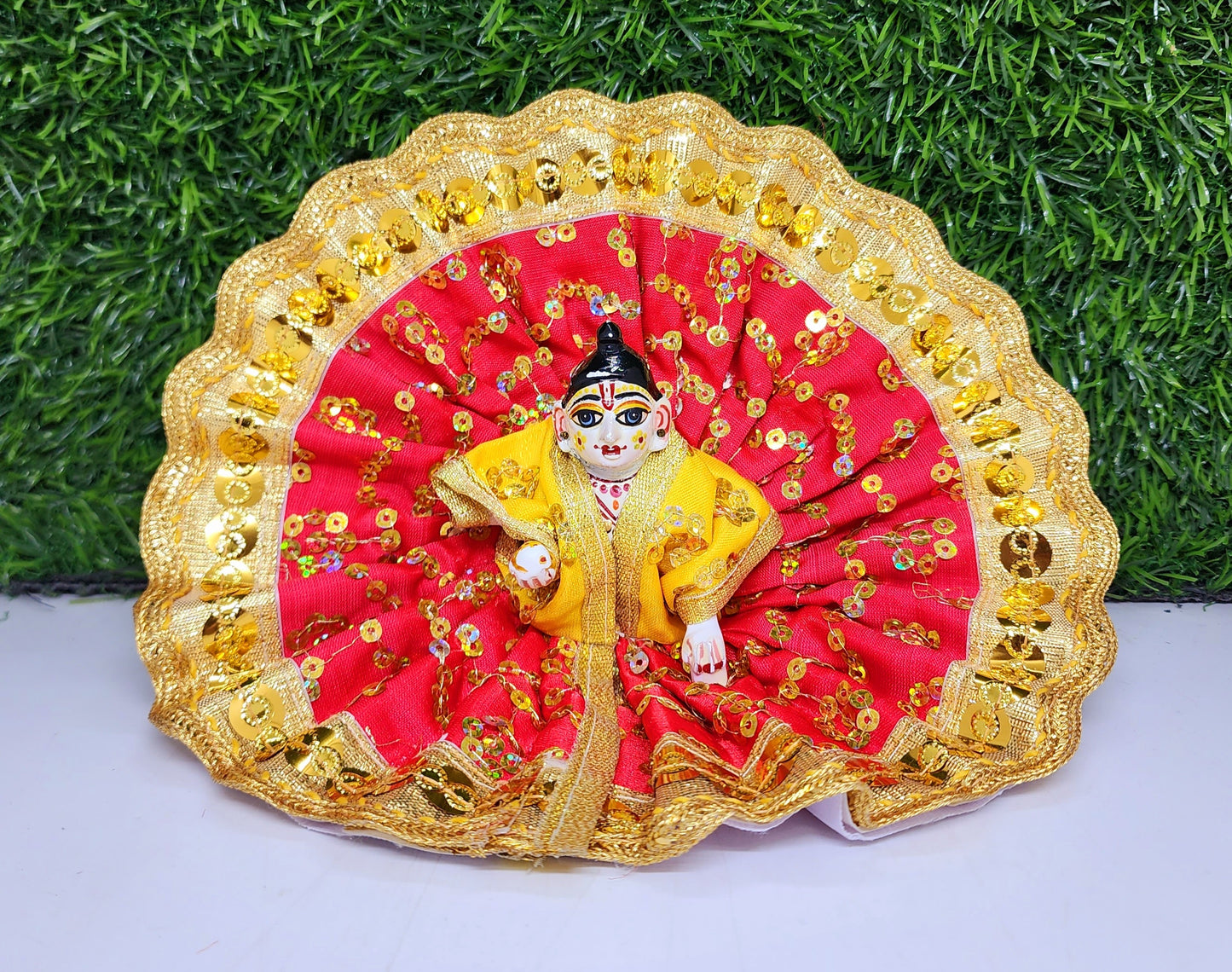 laddu gopal beautiful sitara lace design dress