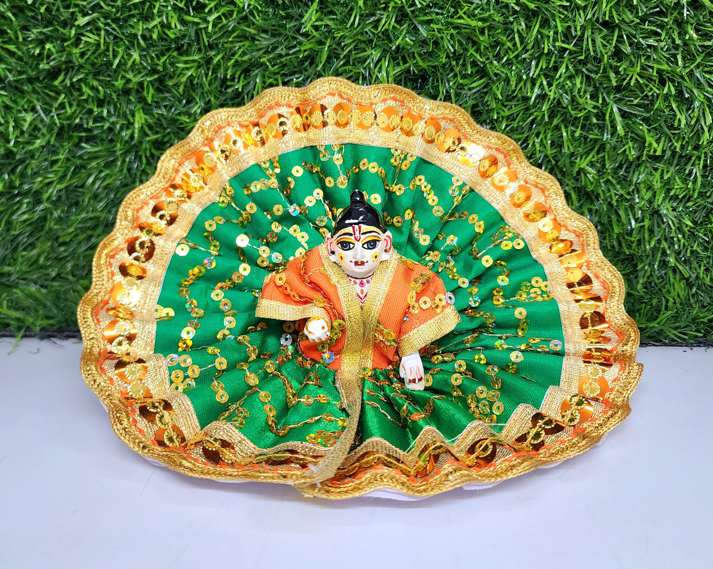 laddu gopal beautiful sitara lace design dress