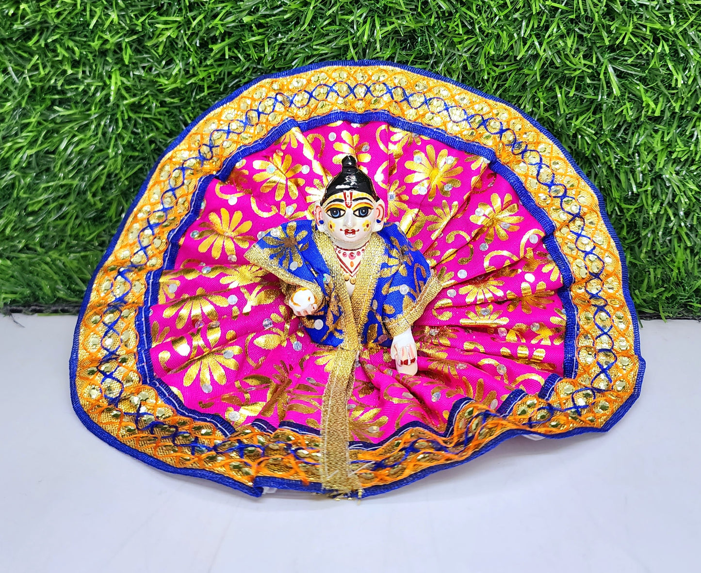 laddu gopal patti print with lace fancy dress