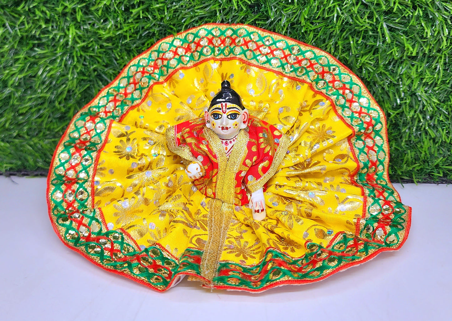 laddu gopal patti print with lace fancy dress