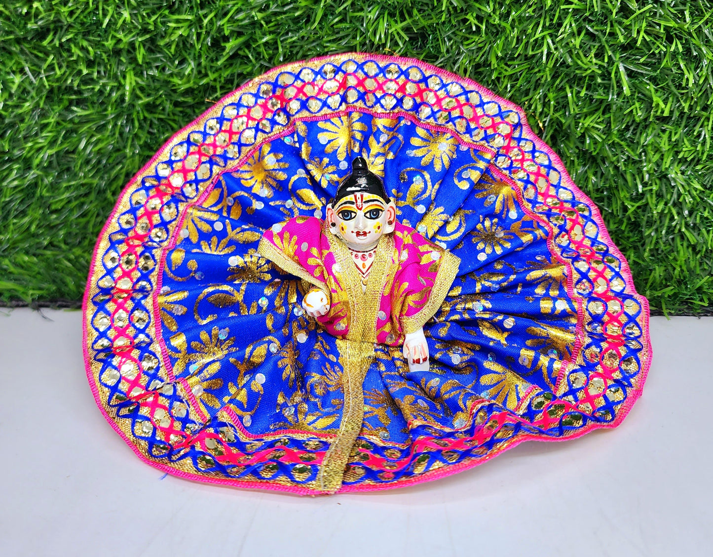 laddu gopal patti print with lace fancy dress