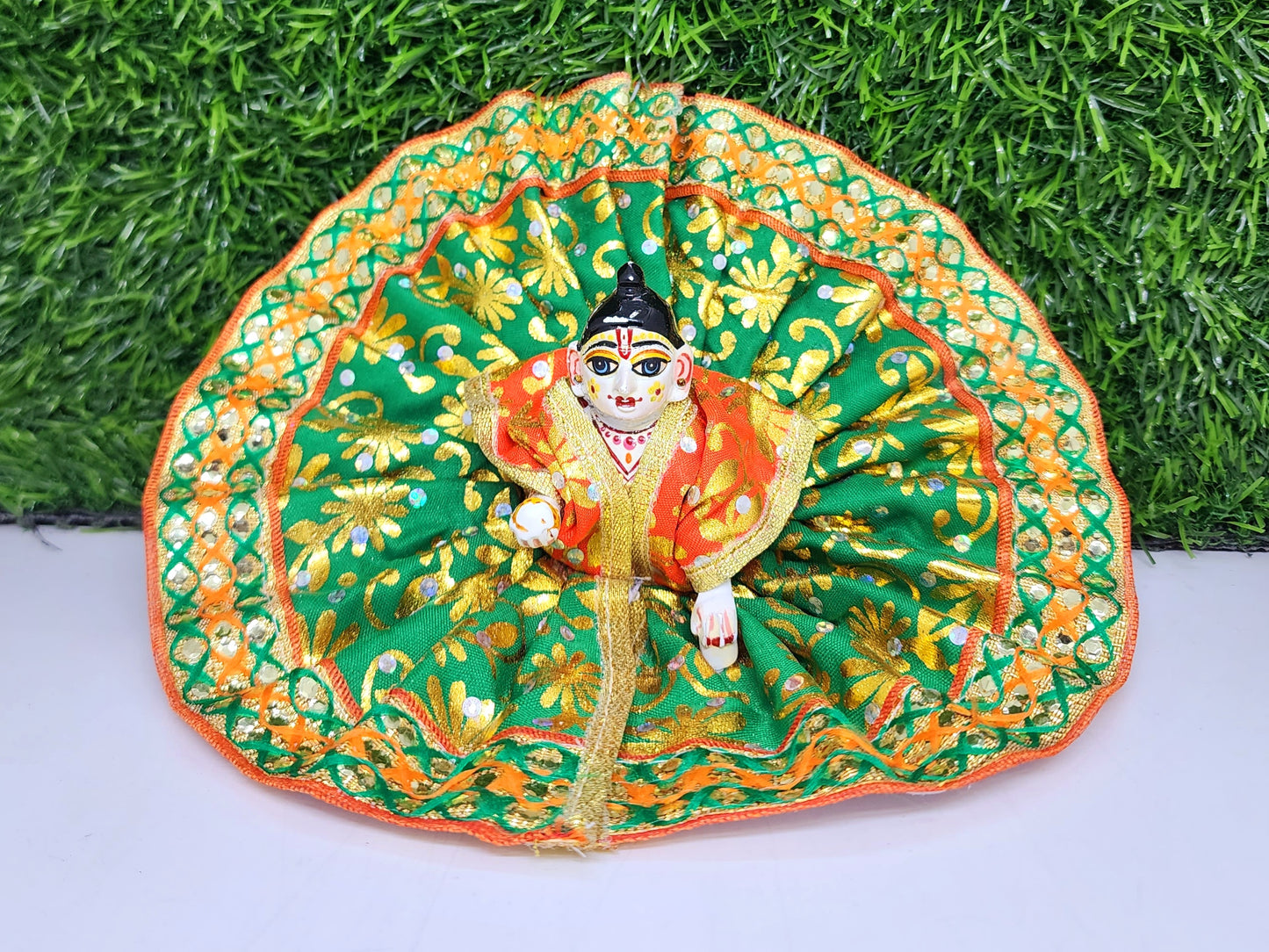 laddu gopal patti print with lace fancy dress