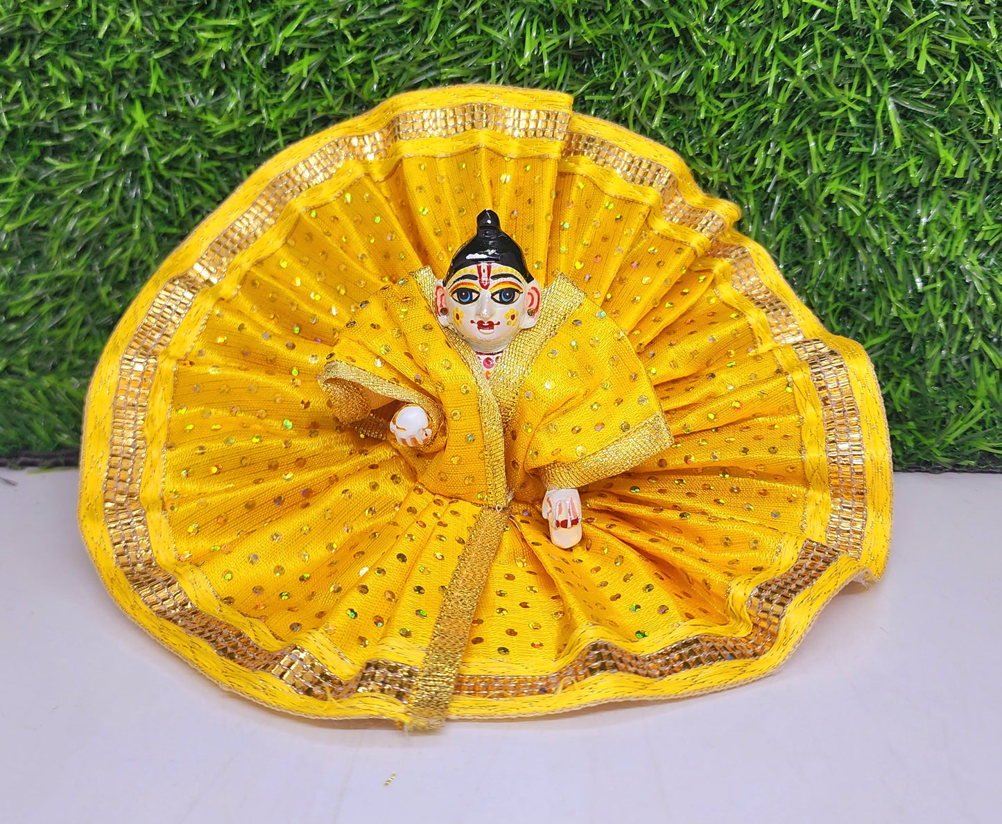 laddu gopal beautifull dot design with lace fancy dress