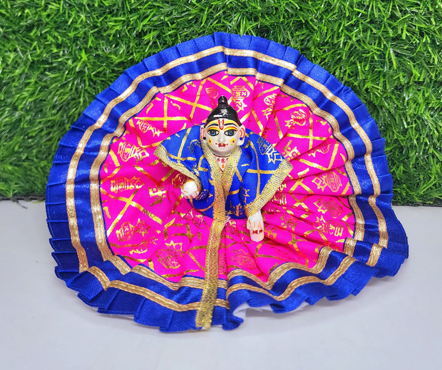 laddu gopal beautiful print with lace fancy dress