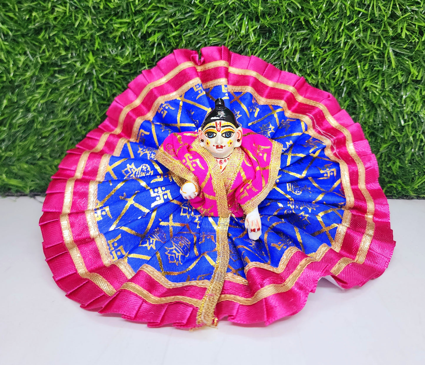 laddu gopal beautiful print with lace fancy dress