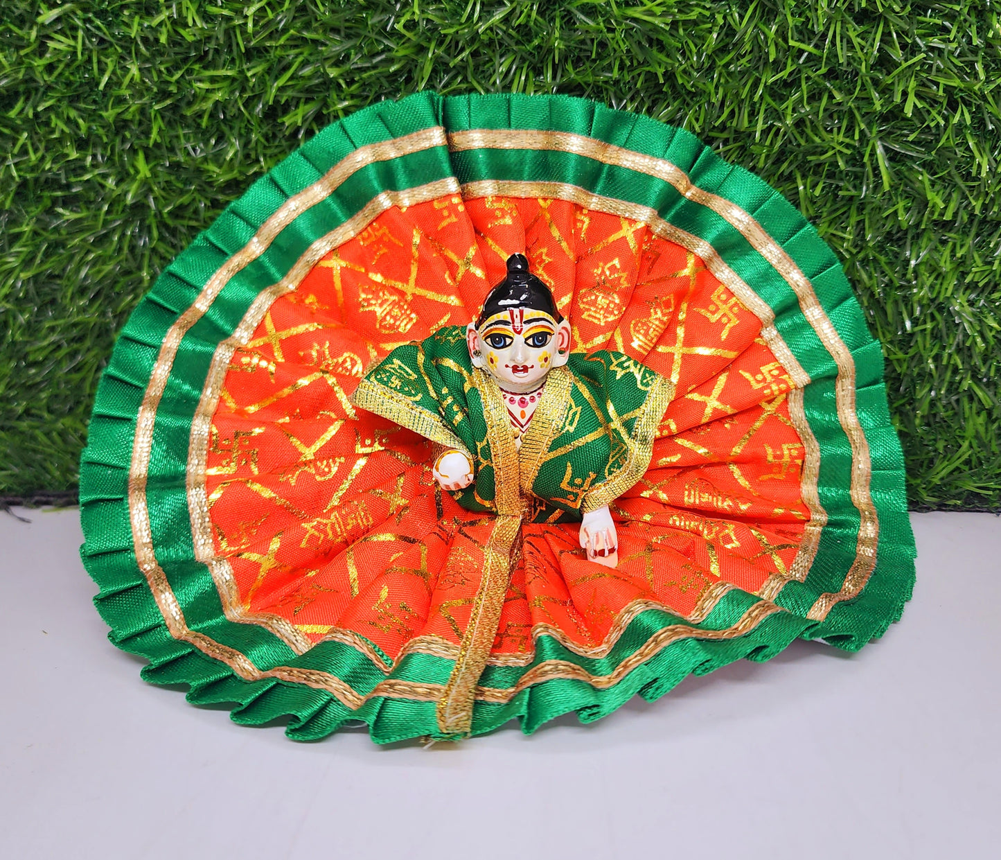 laddu gopal beautiful print with lace fancy dress