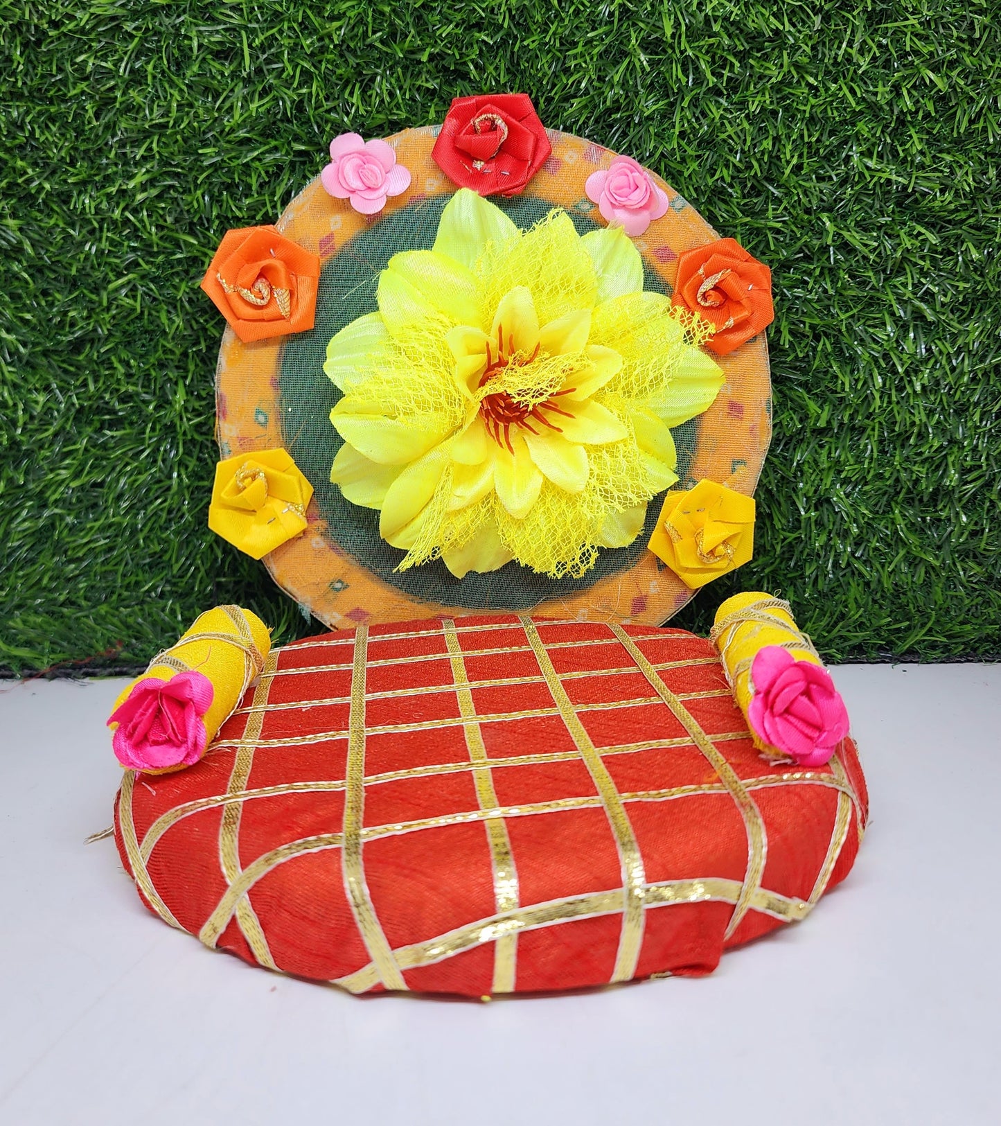 beautiful flower design heavy singhasan for laddu gopal ji