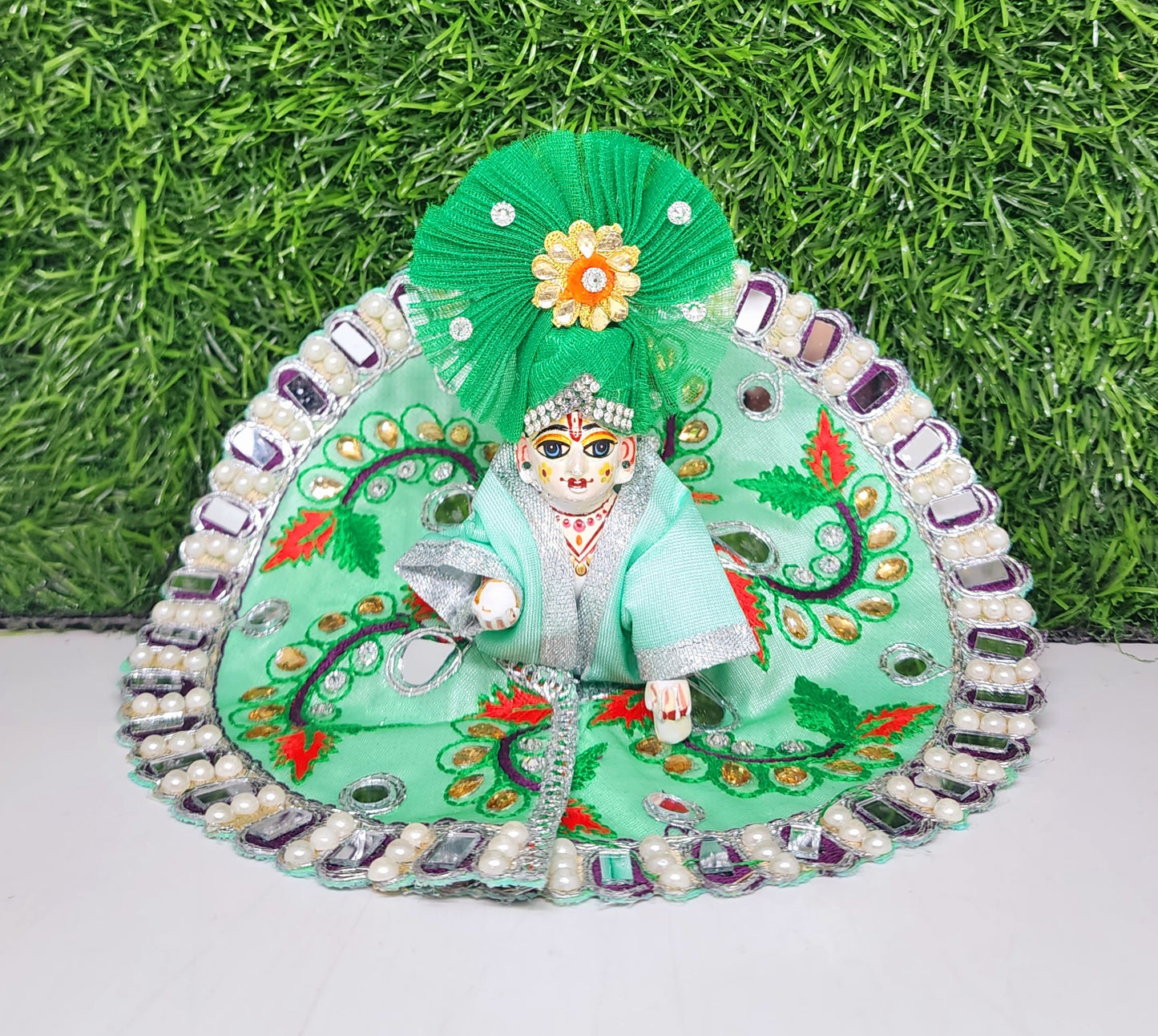 ladoo gopal beautiful shisha design embroidery dress