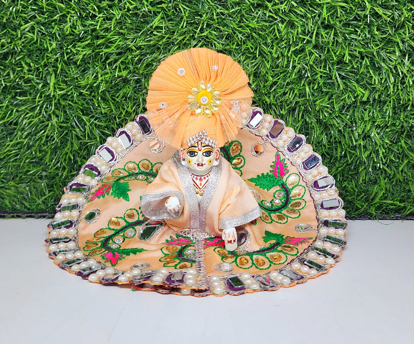 ladoo gopal beautiful shisha design embroidery dress