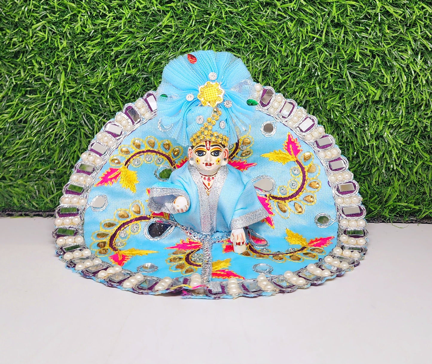 ladoo gopal beautiful shisha design embroidery dress