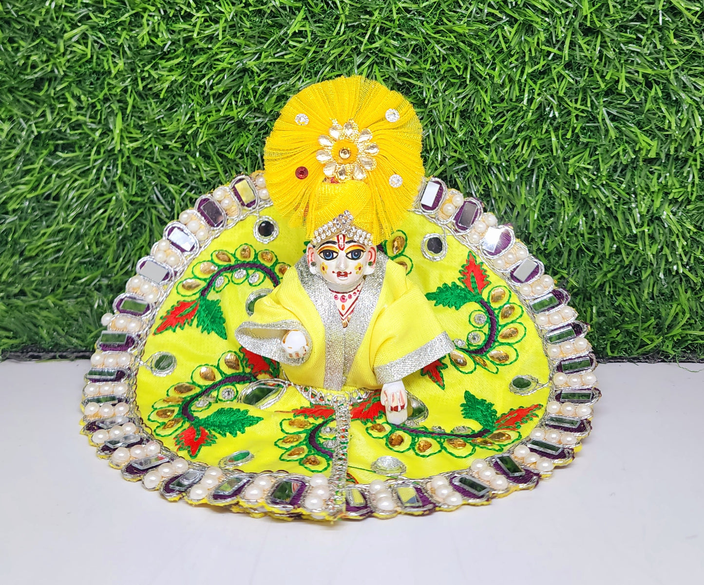ladoo gopal beautiful shisha design embroidery dress
