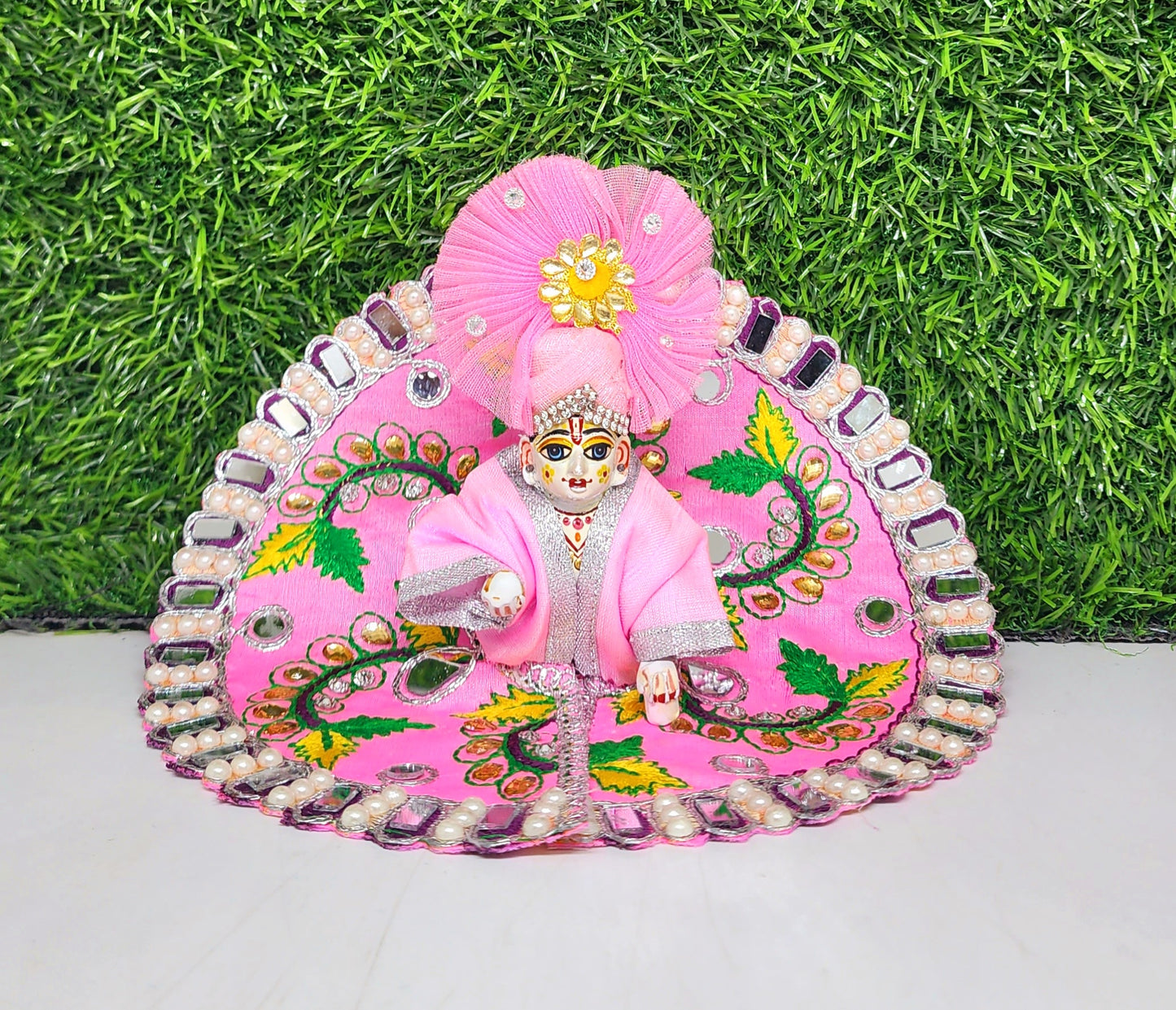 ladoo gopal beautiful shisha design embroidery dress