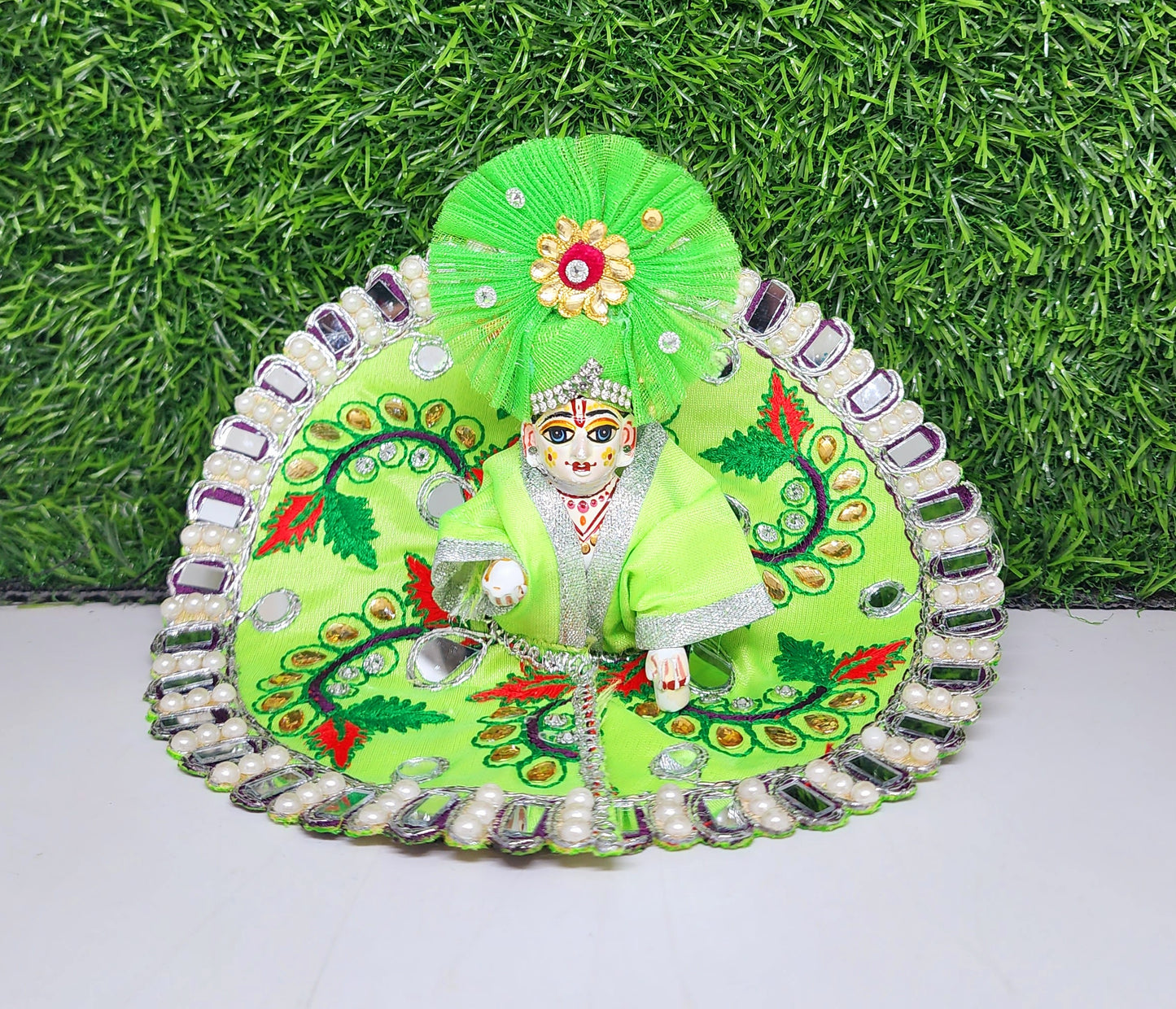 ladoo gopal beautiful shisha design embroidery dress