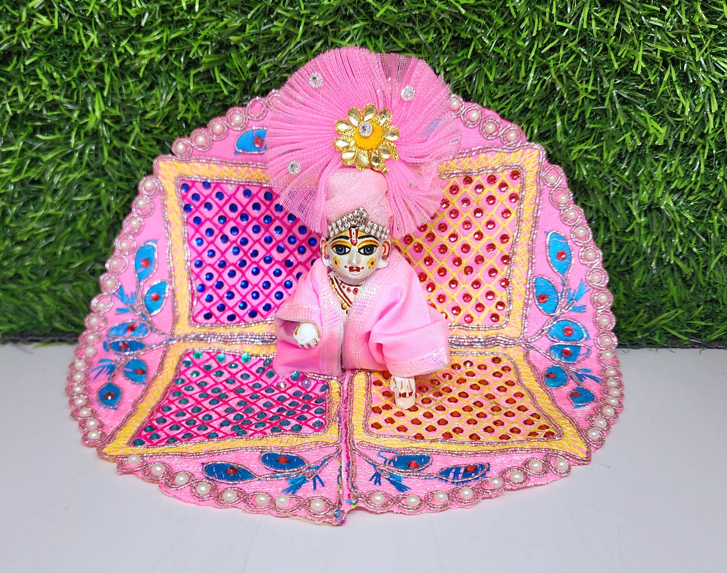 ladoo gopal beautiful dabba design heavy embroidery dress