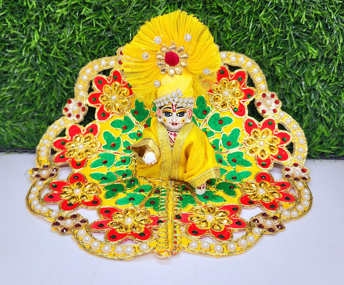 ladoo gopal heavy stone design embroidery dress