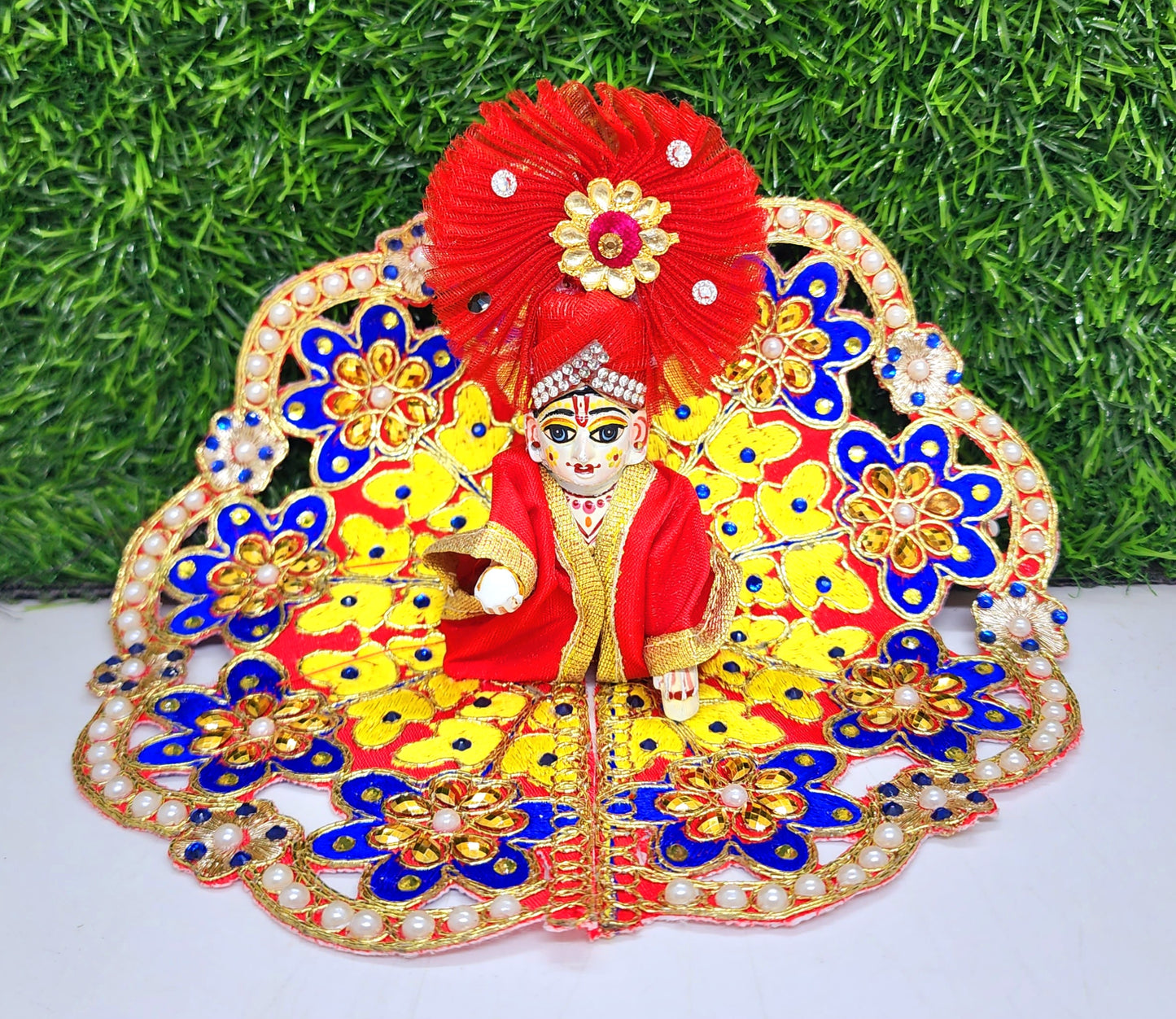 ladoo gopal heavy stone design embroidery dress