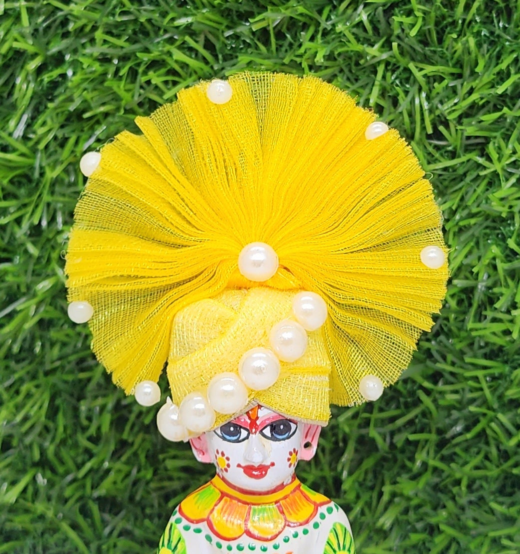 Yellow Pearl Pagdi For Laddu Gopal Ji