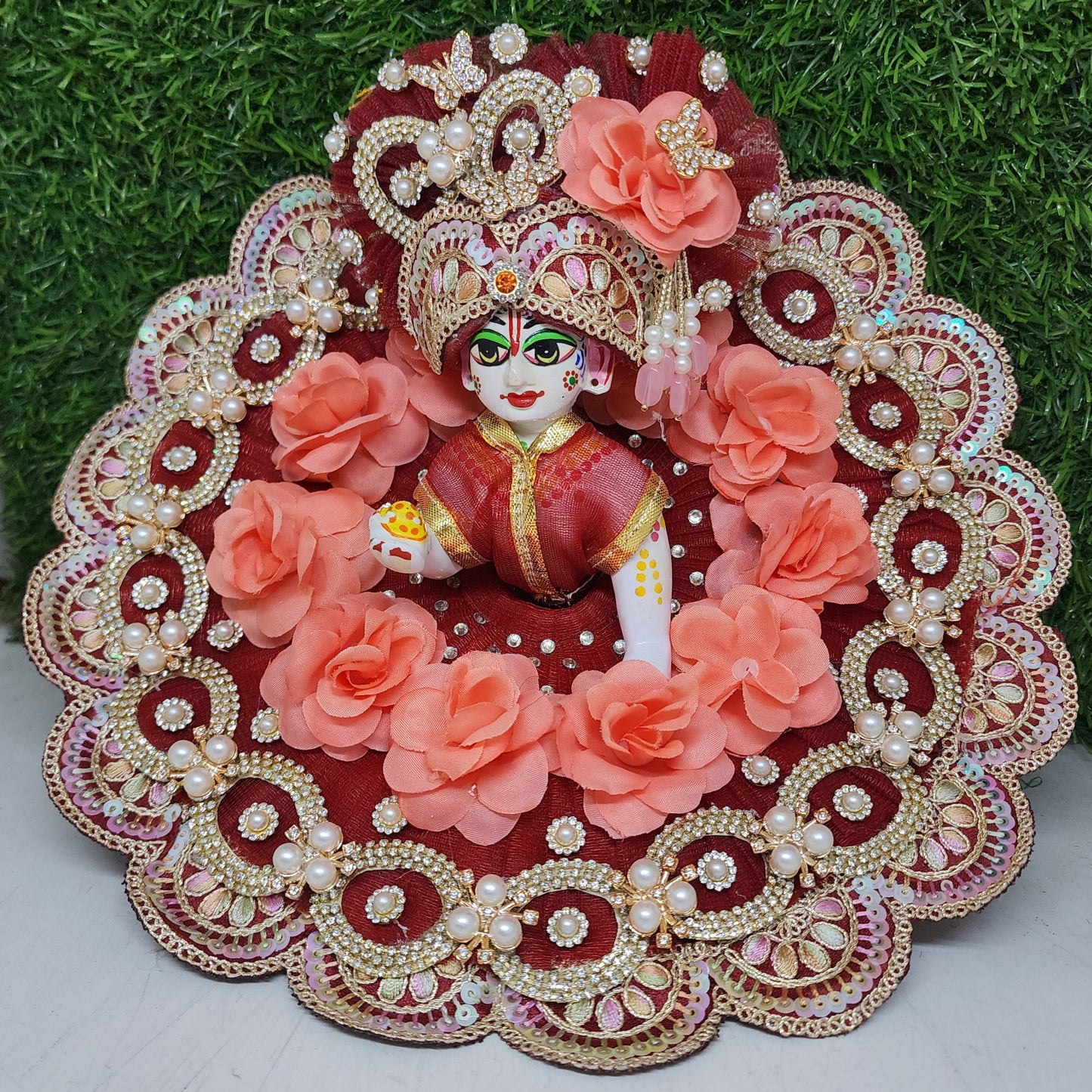 mehroon-dress-for-laddu-gopal-ji