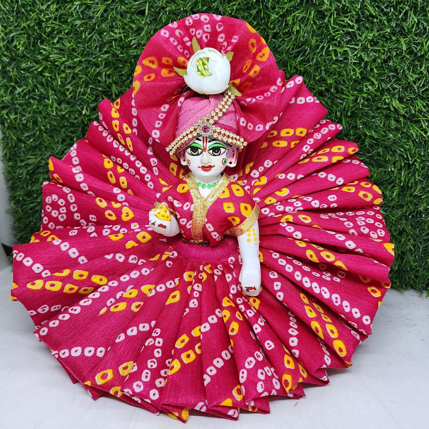 Rani bandhej Premium Summer Dress for laddu gopal ji
