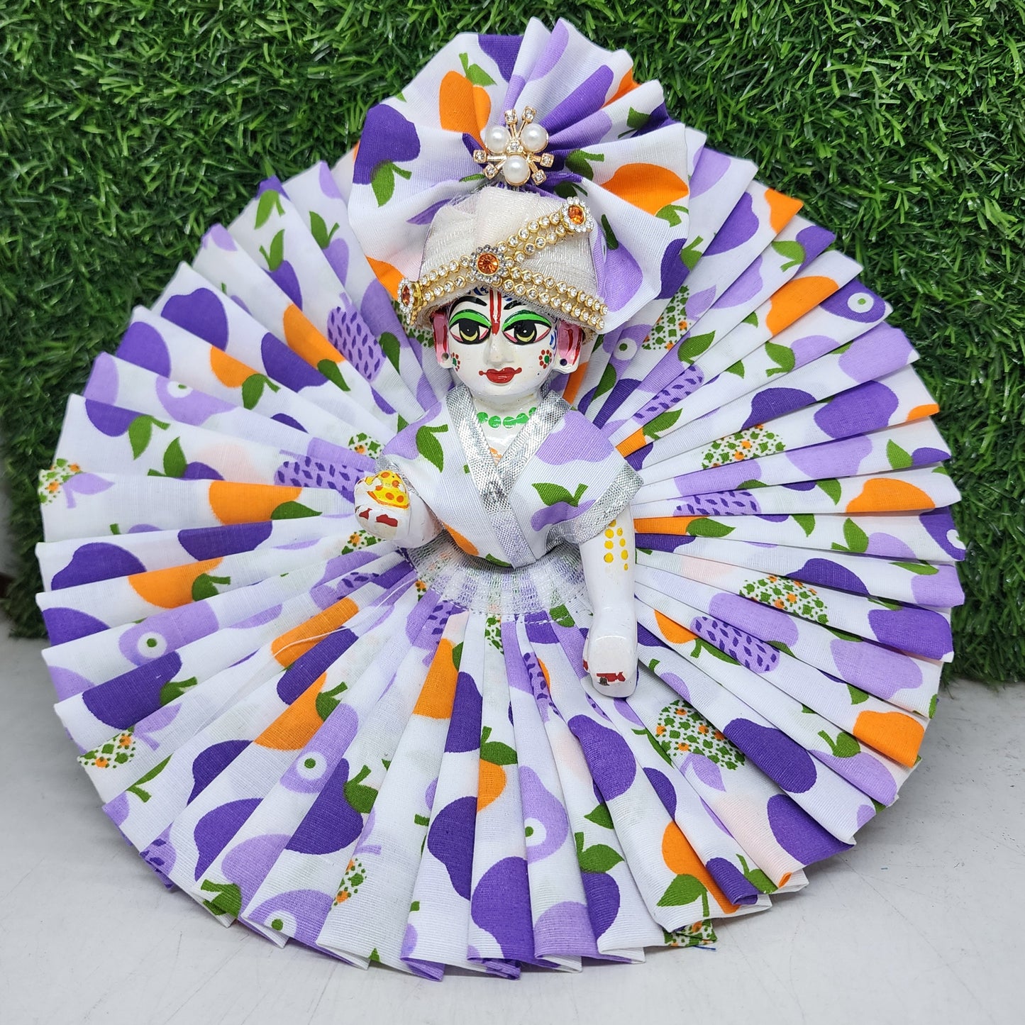 Purple white Premium Summer Dress for laddu gopal ji