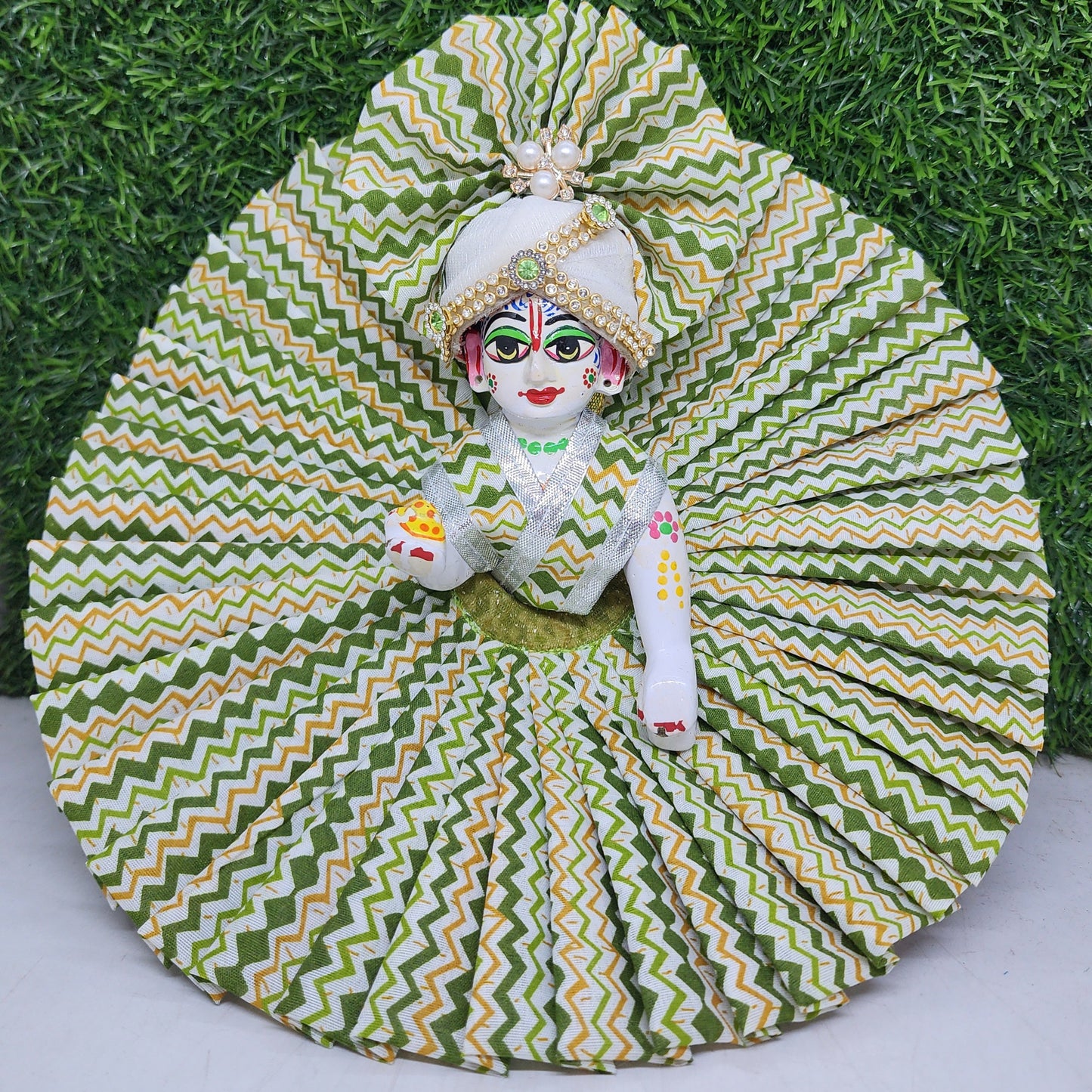 Green Premium Summer Dress for laddu gopal ji