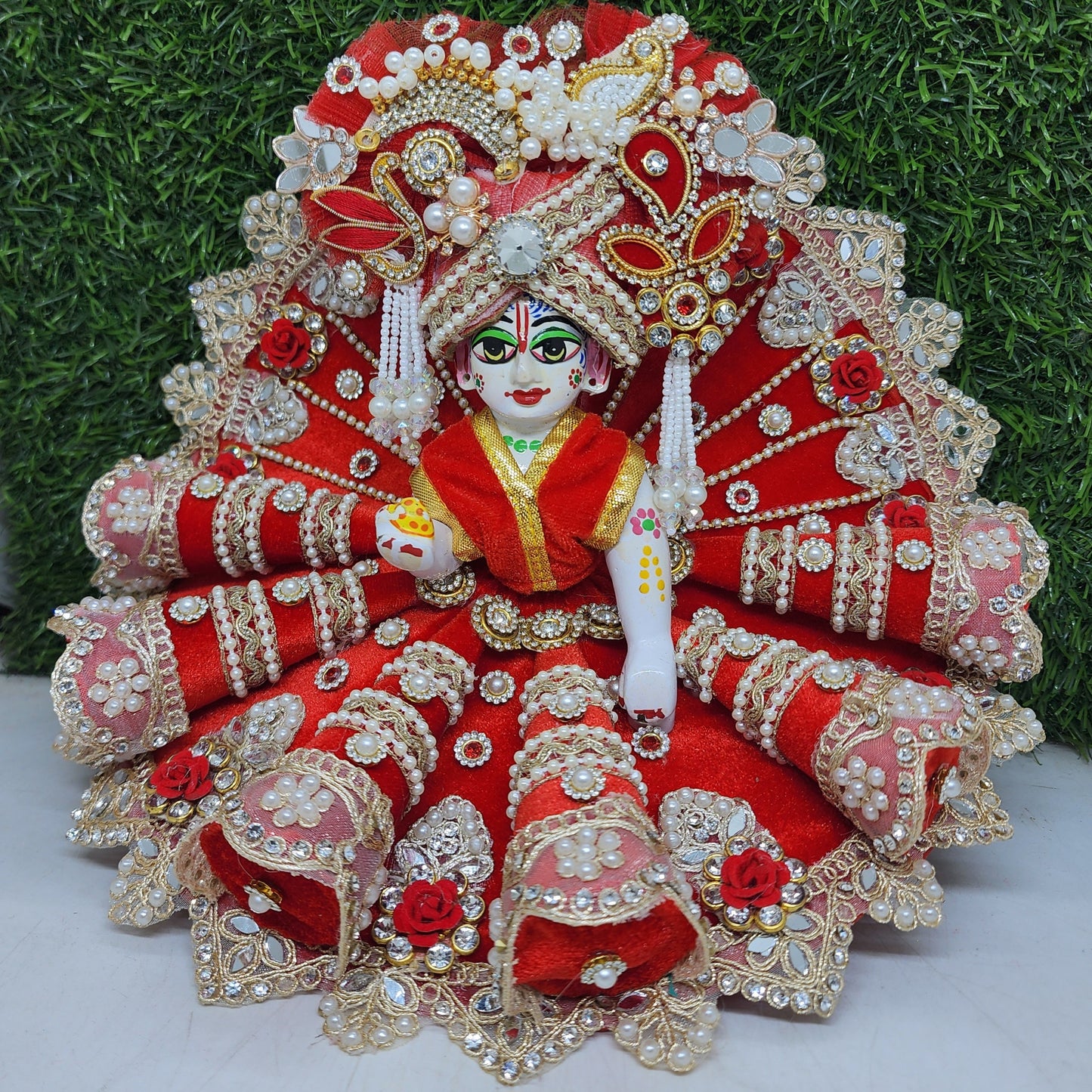 Red Cone dress for laddu gopal ji