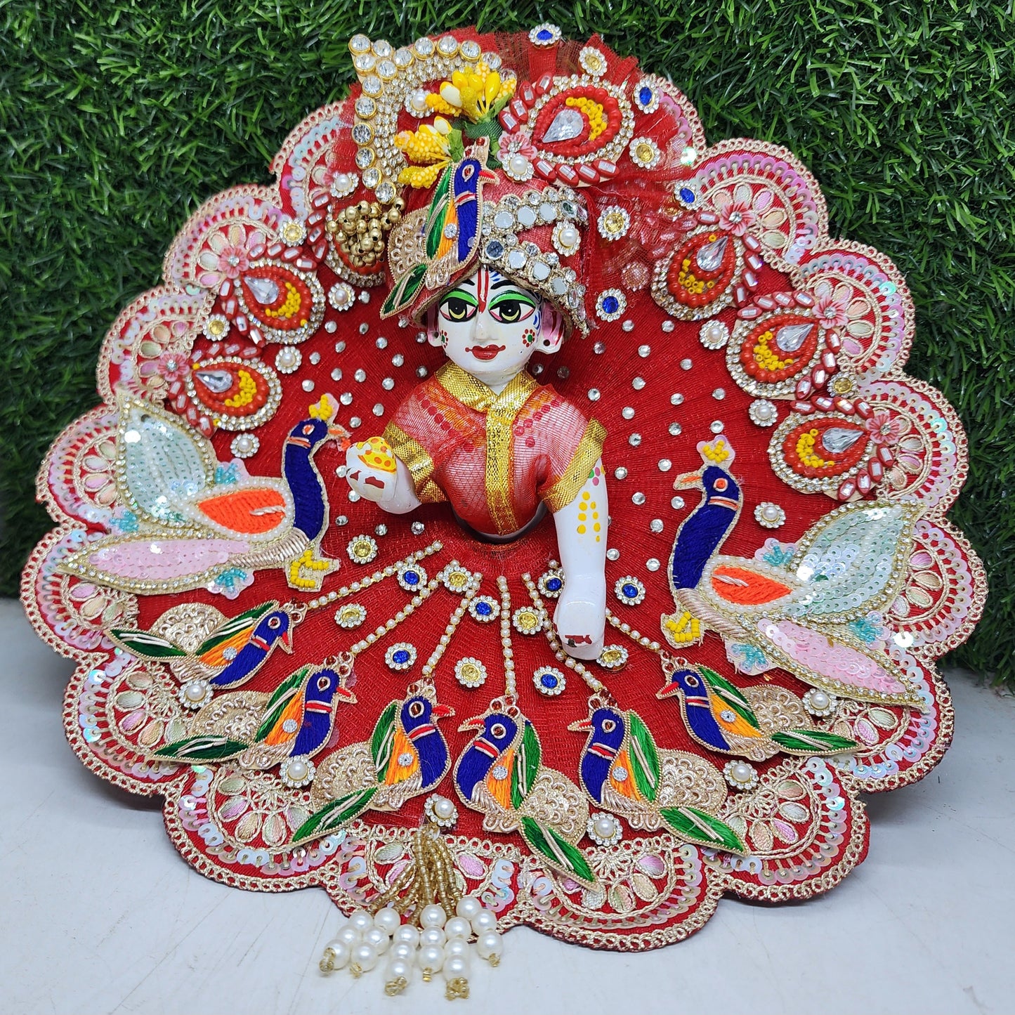 Beautiful Red Heavy dress for laddu gopal ji
