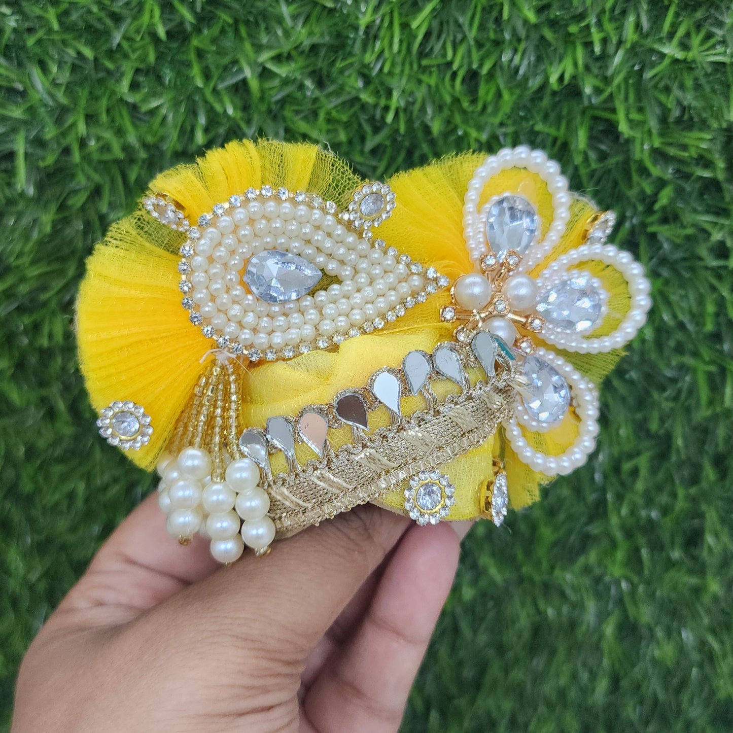 Yellow pagdi for laddu gopal ji