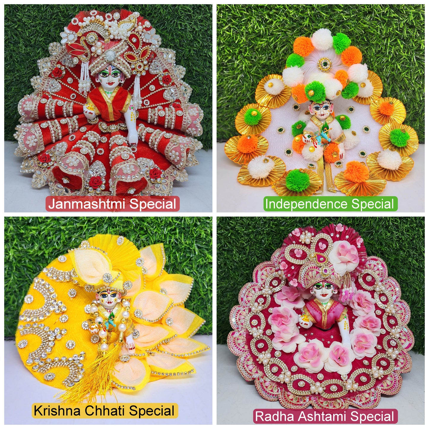 Festive Special Combo Pack of 4 Heavy Dresses