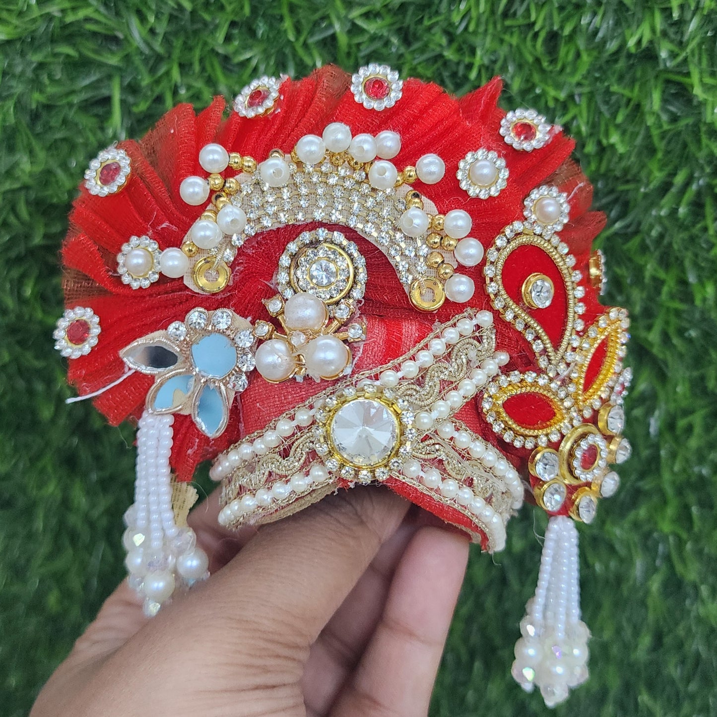 Red pagdi for laddu gopal ji