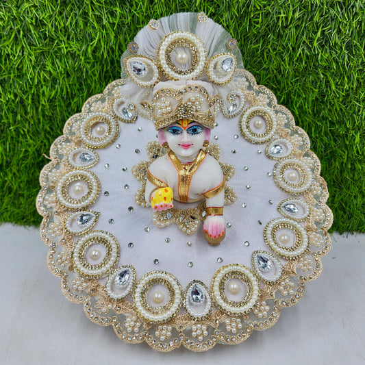 *Sharad Purnima special* White heavy dress for laddu gopal ji