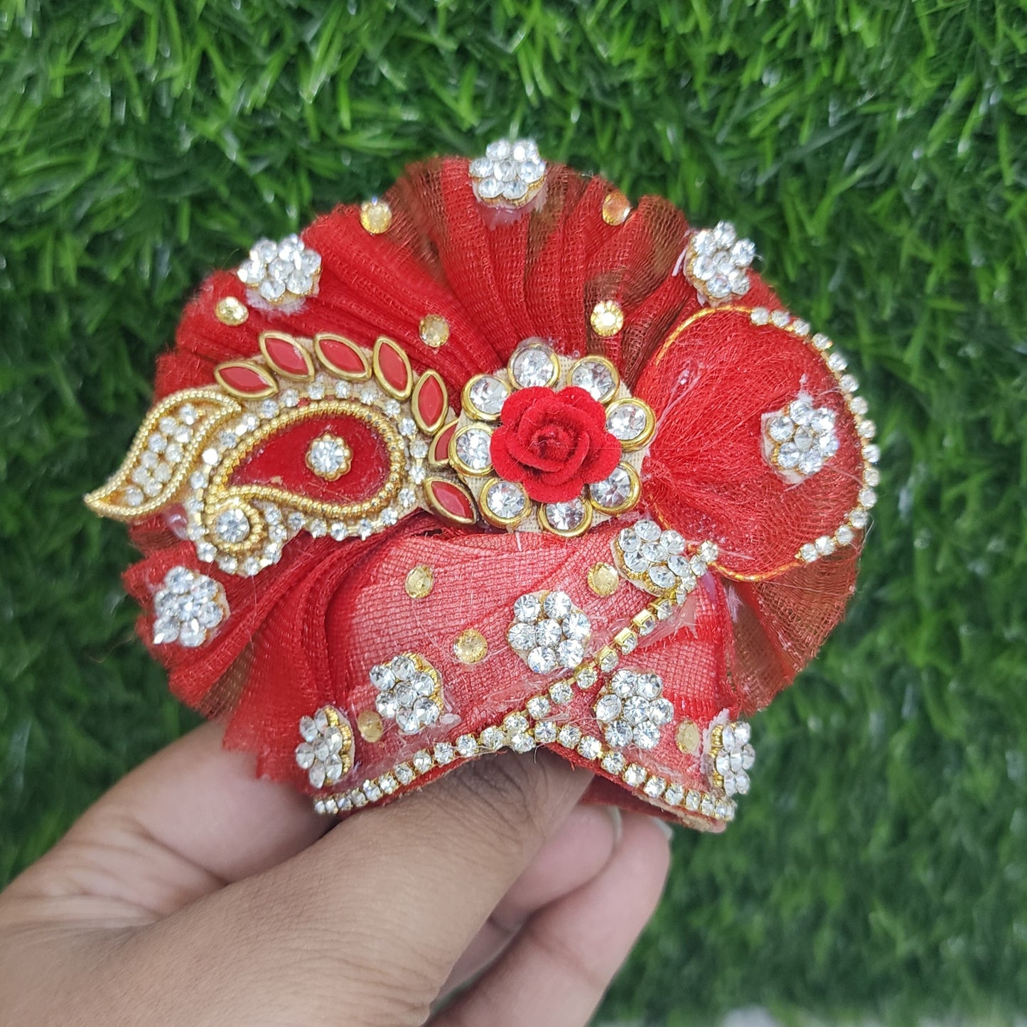 Red pagdi for laddu gopal ji