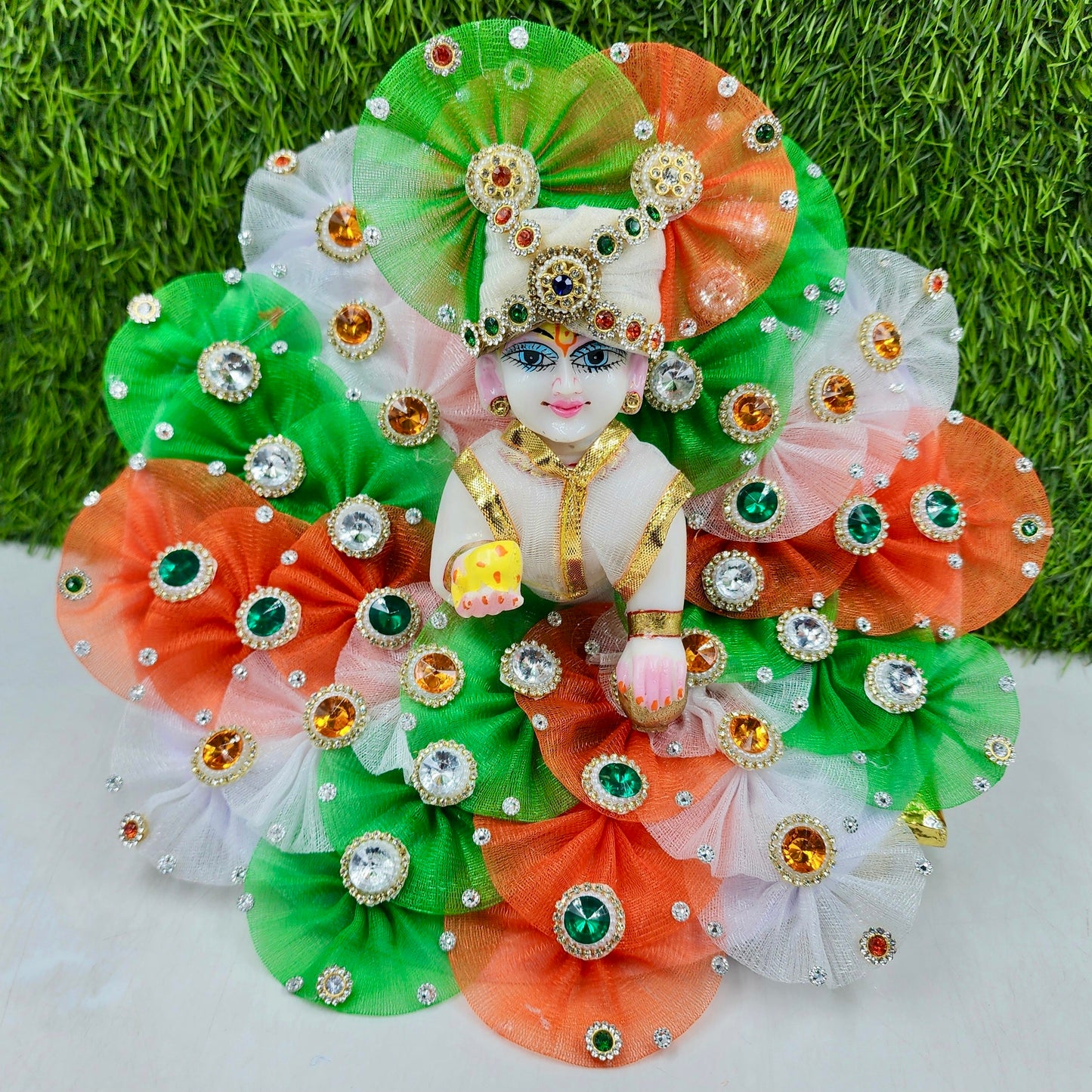 Tricolour Kalangi Heavy Dress for Laddu Gopal Ji