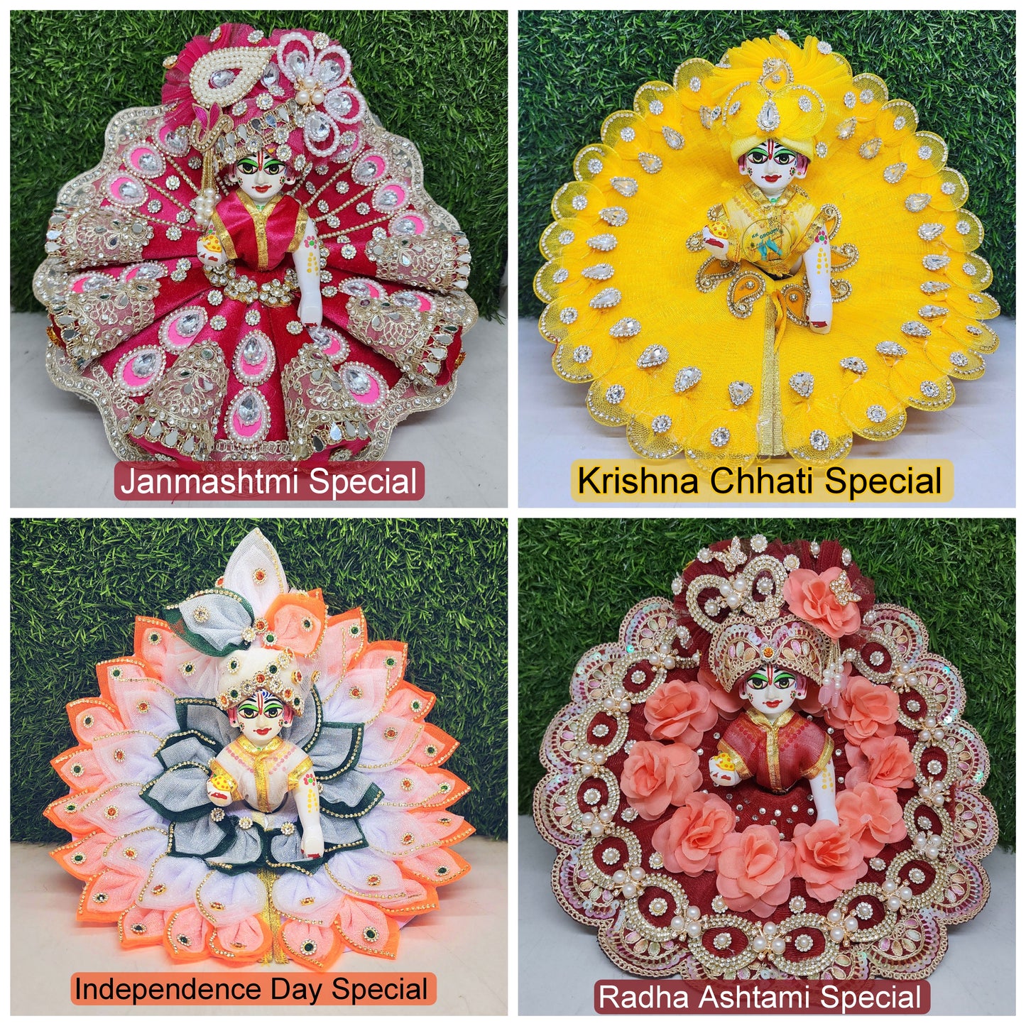 Festive Special Combo Pack of 4 Heavy Dresses