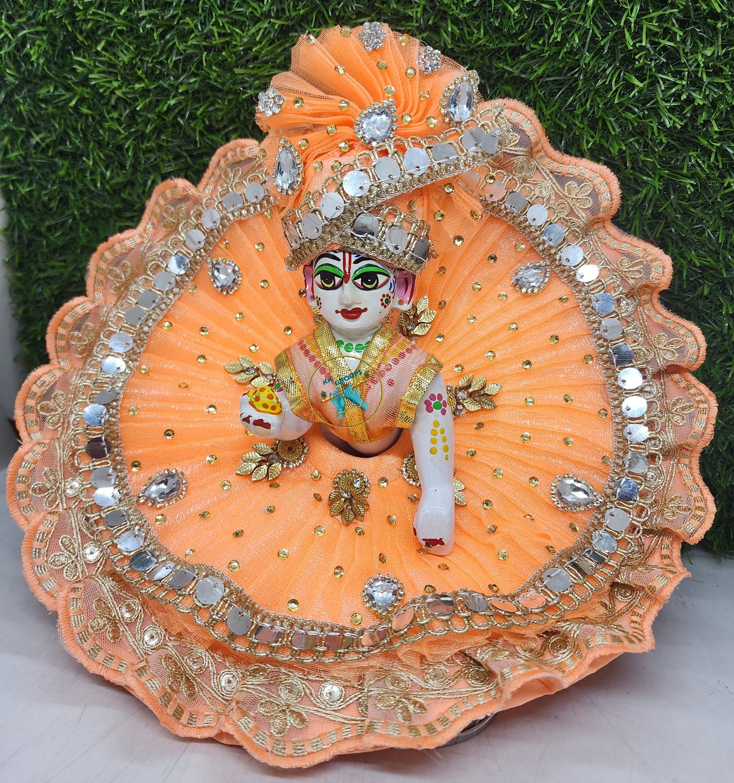 beautiful-peach-dress-for-laddu-gopal-ji