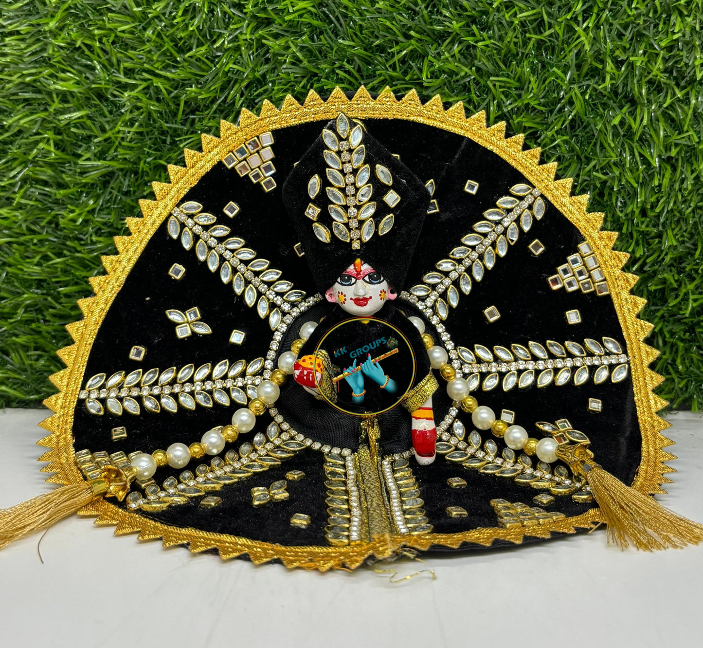 Laddu gopal ji navy blue designer dress