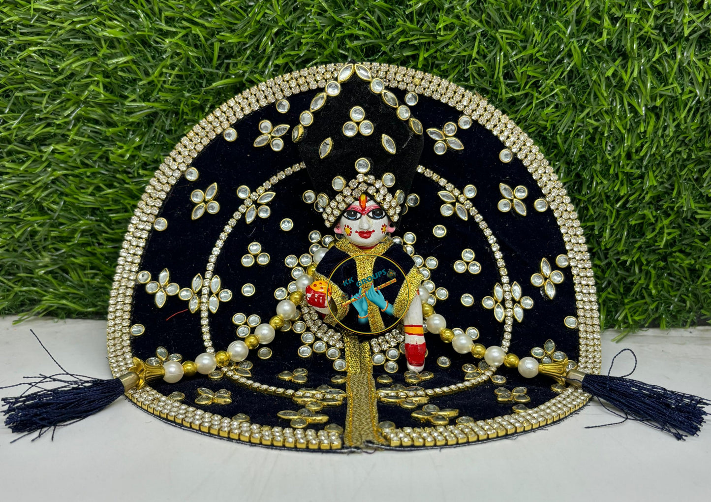 Laddu gopal ji navy blue designer dress