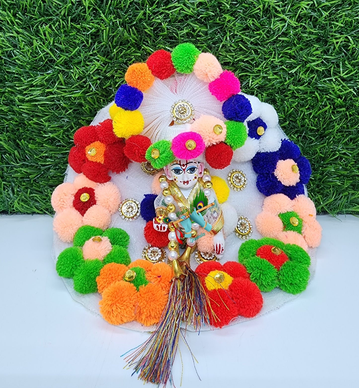 laddu gopal multi pumpum heavy dress with pagdi