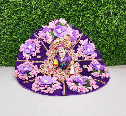 Purple Heavy Dress For Laddu Gopal Ji With Pagdi