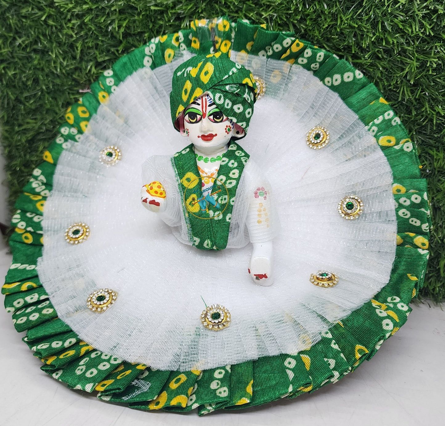 green-bhandhej-dress-for-kanha-ji