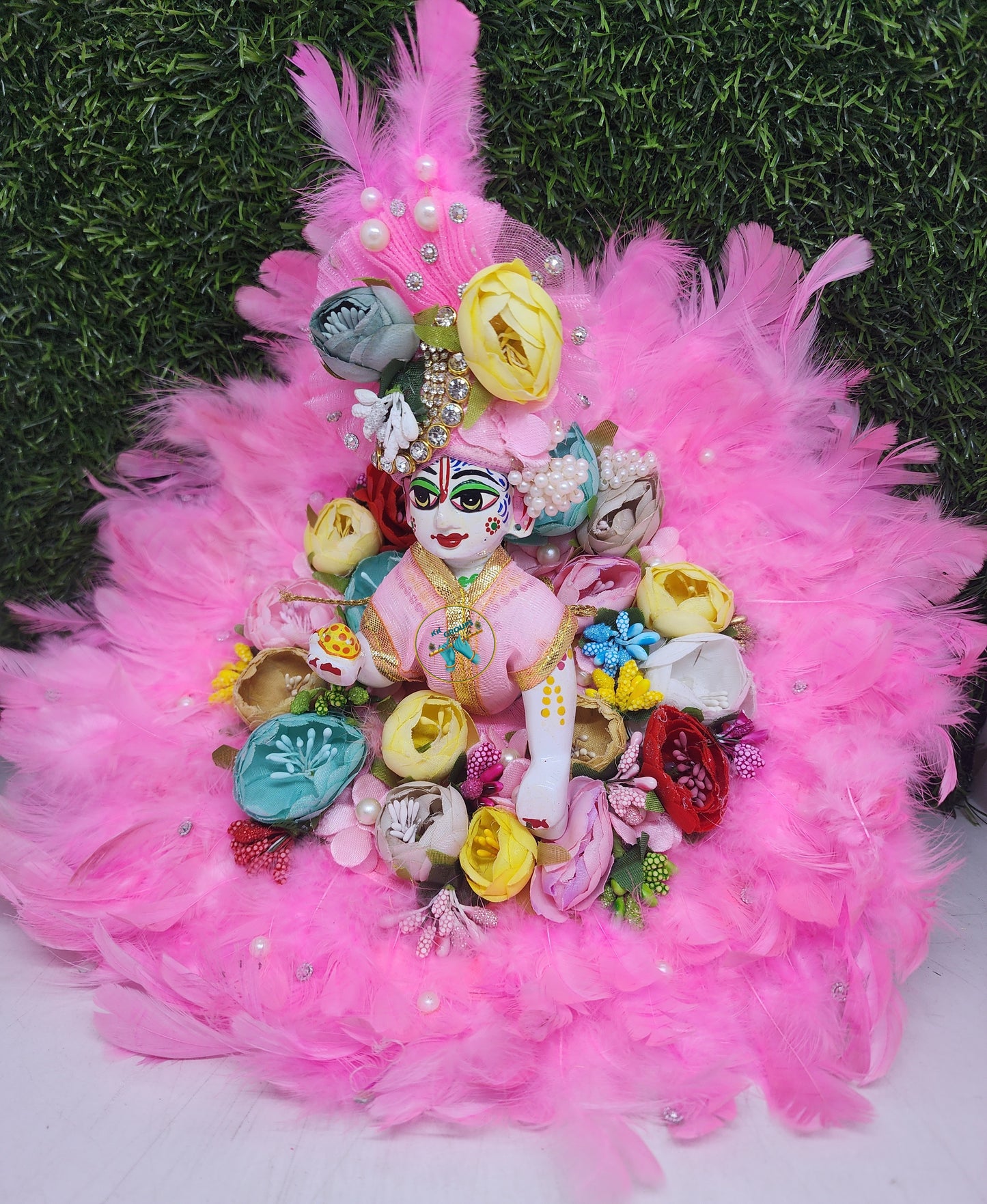baby-pink-feather-dress-for-laddu-gopal-ji