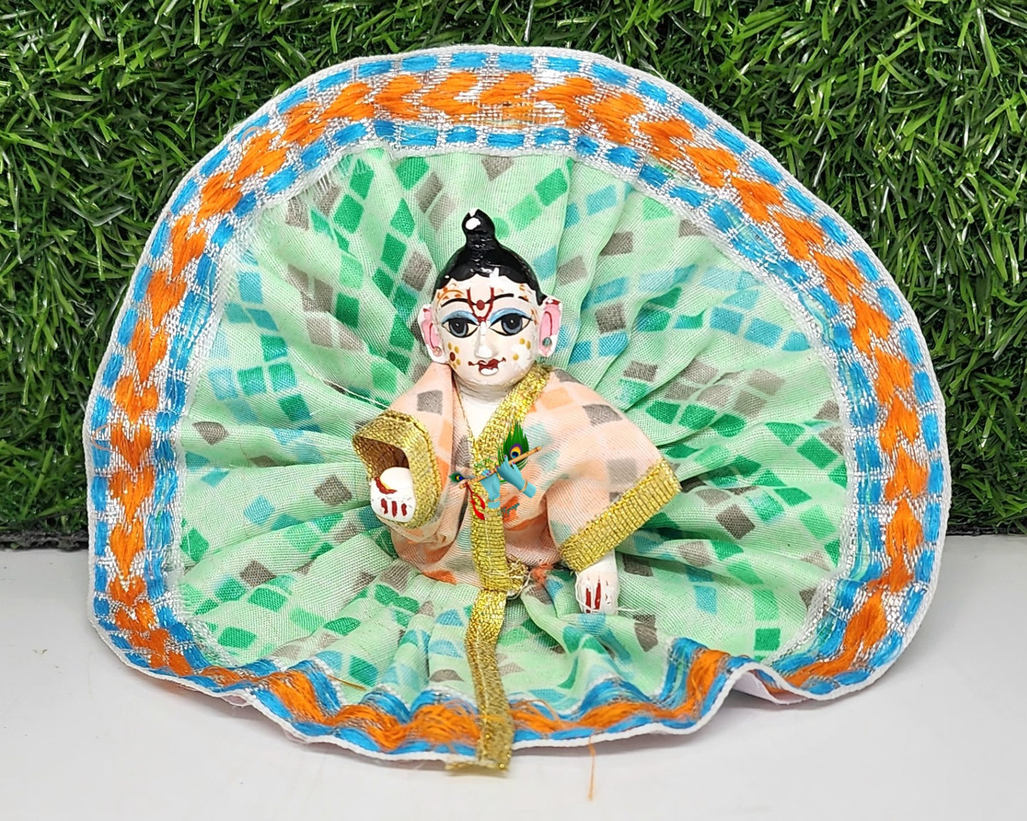 laddu gopal check print fancy dress
