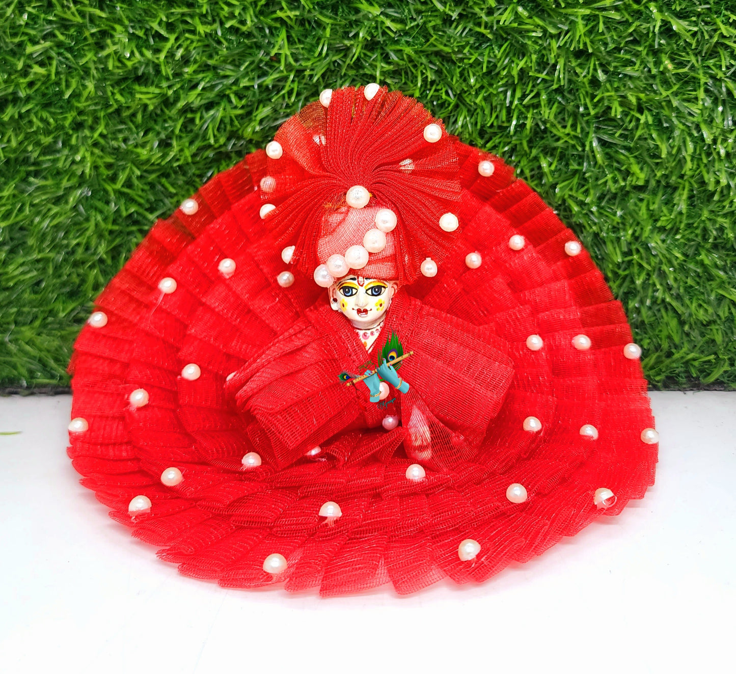 laddu-gopal-netfrill-dress-with-pagdi