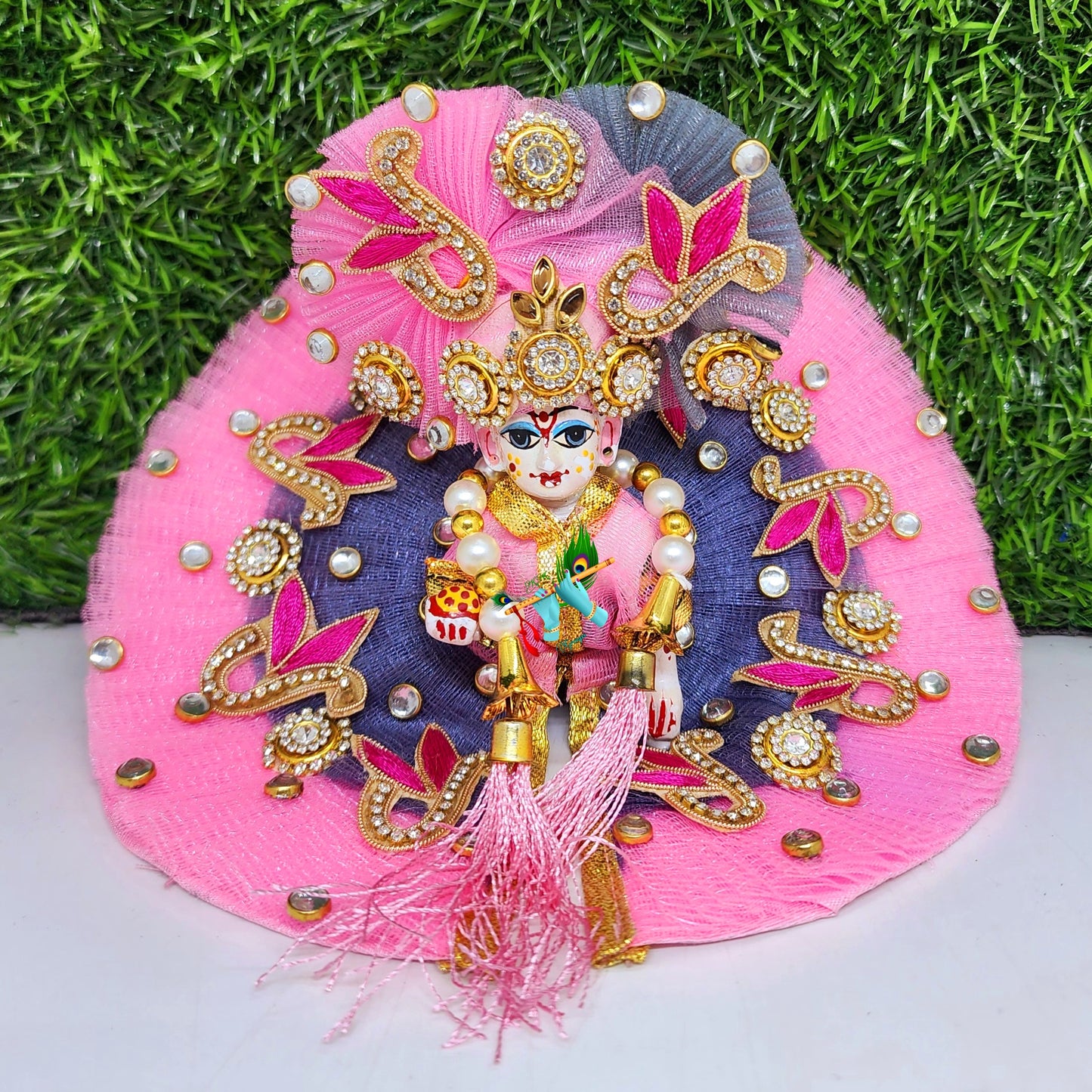 beautiful morpatch heavy dress with pagdi and patka