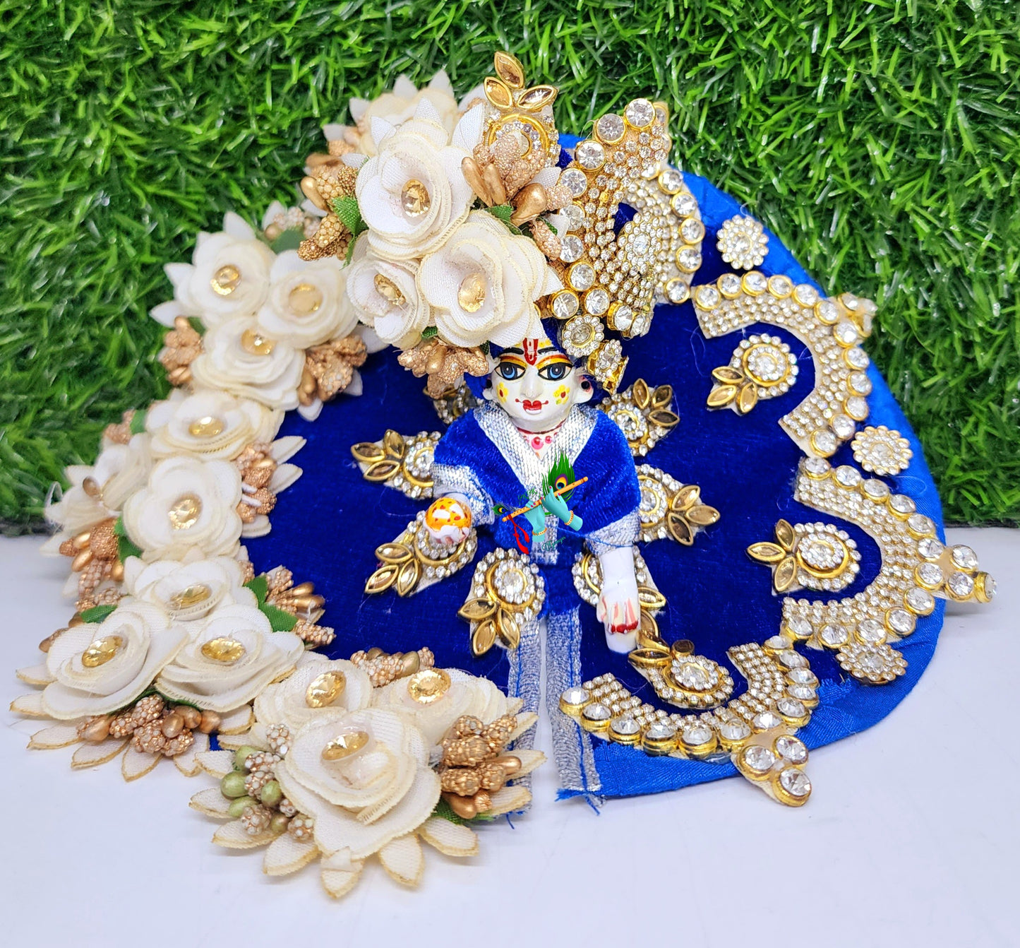 laddu gopal haar flower heavy dresses with pagdi