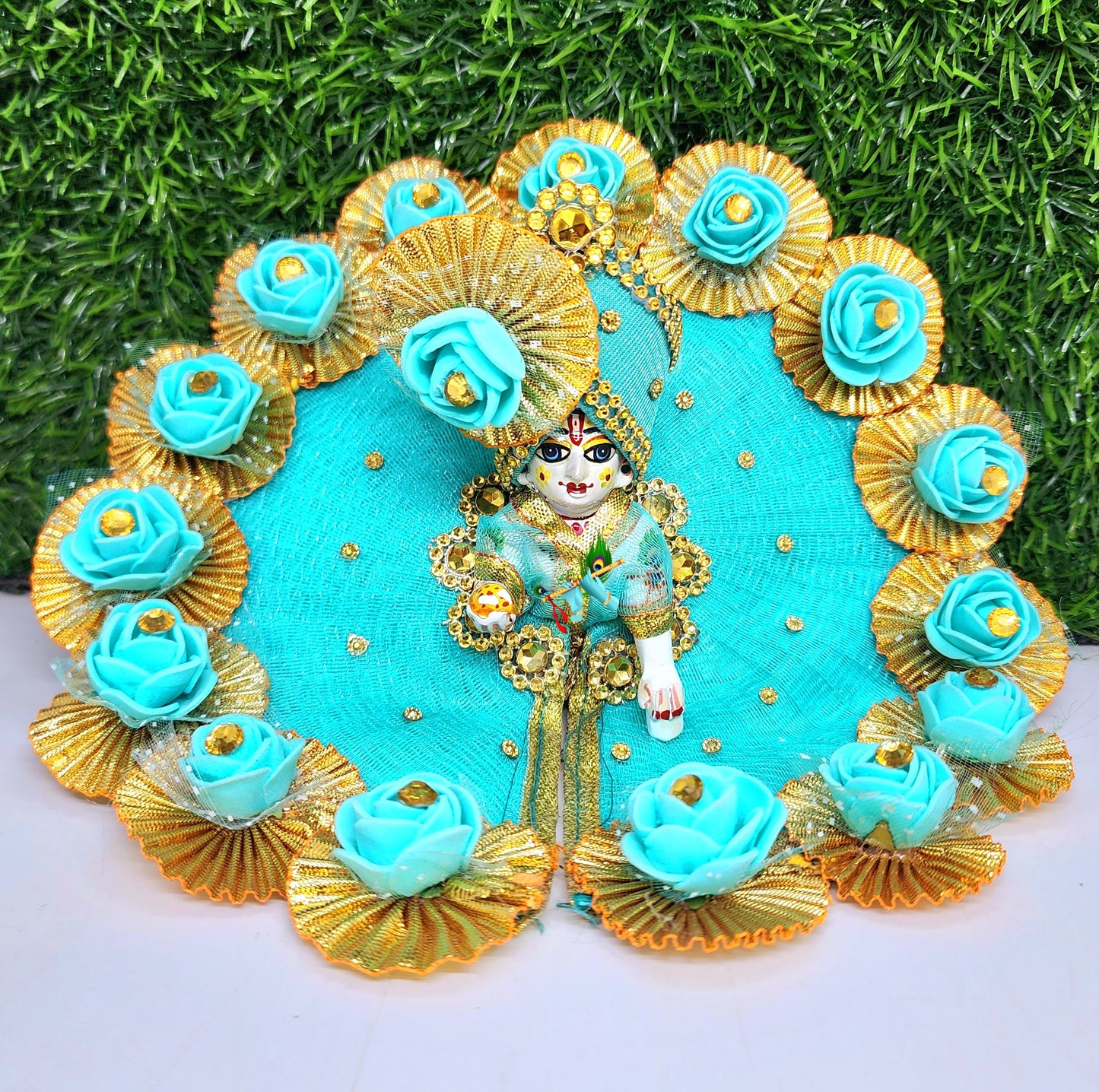 Gota dress with pagdi for laddu gopal ji