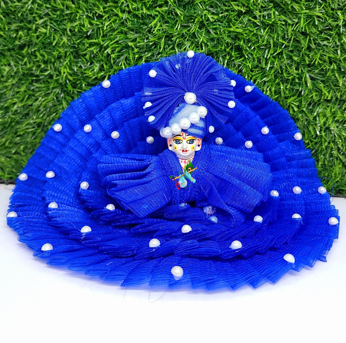 laddu gopal netfrill dresses with pagdi